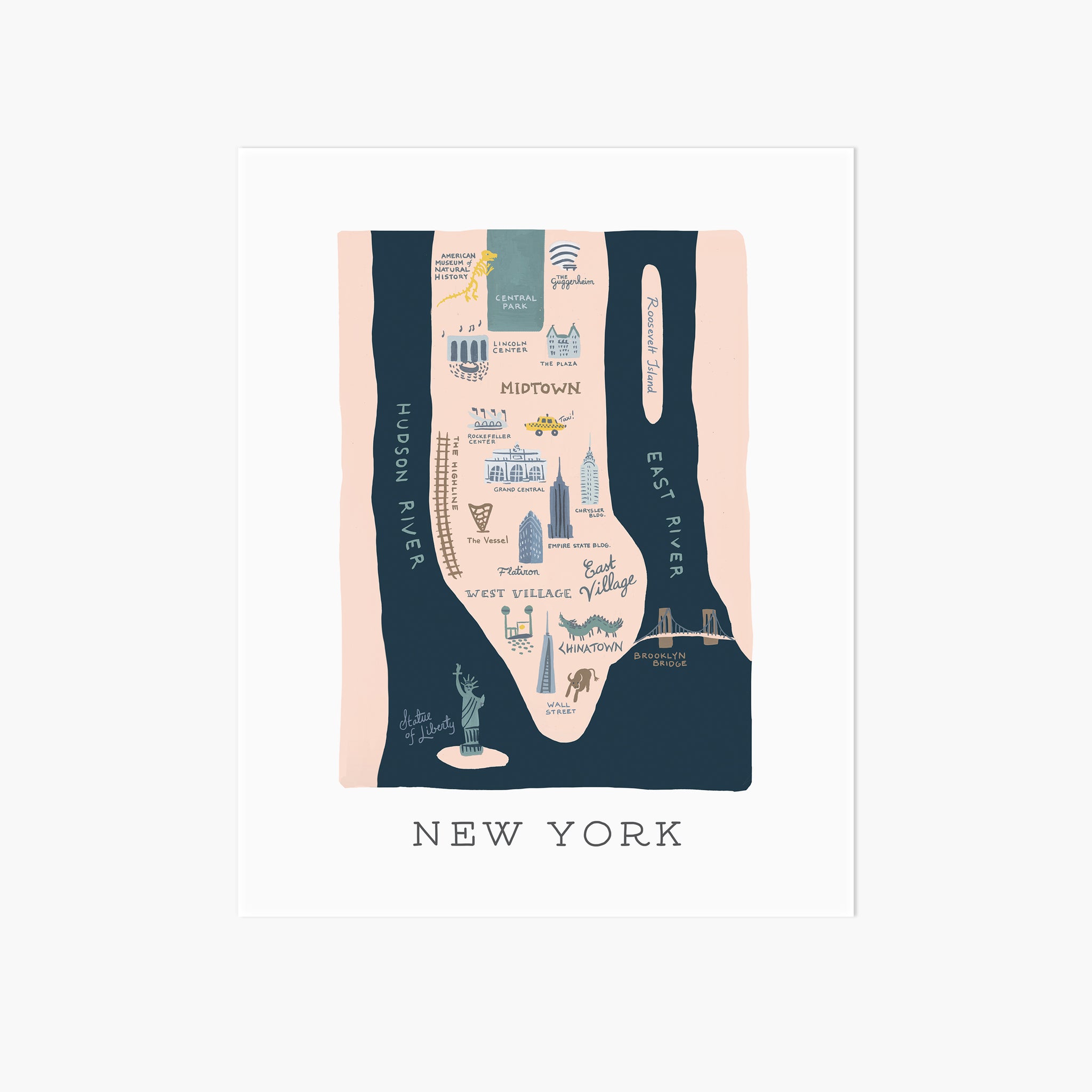 New York Map Art Print | Maps, Travel| Pointebrush Ballet Art and Lifestyle