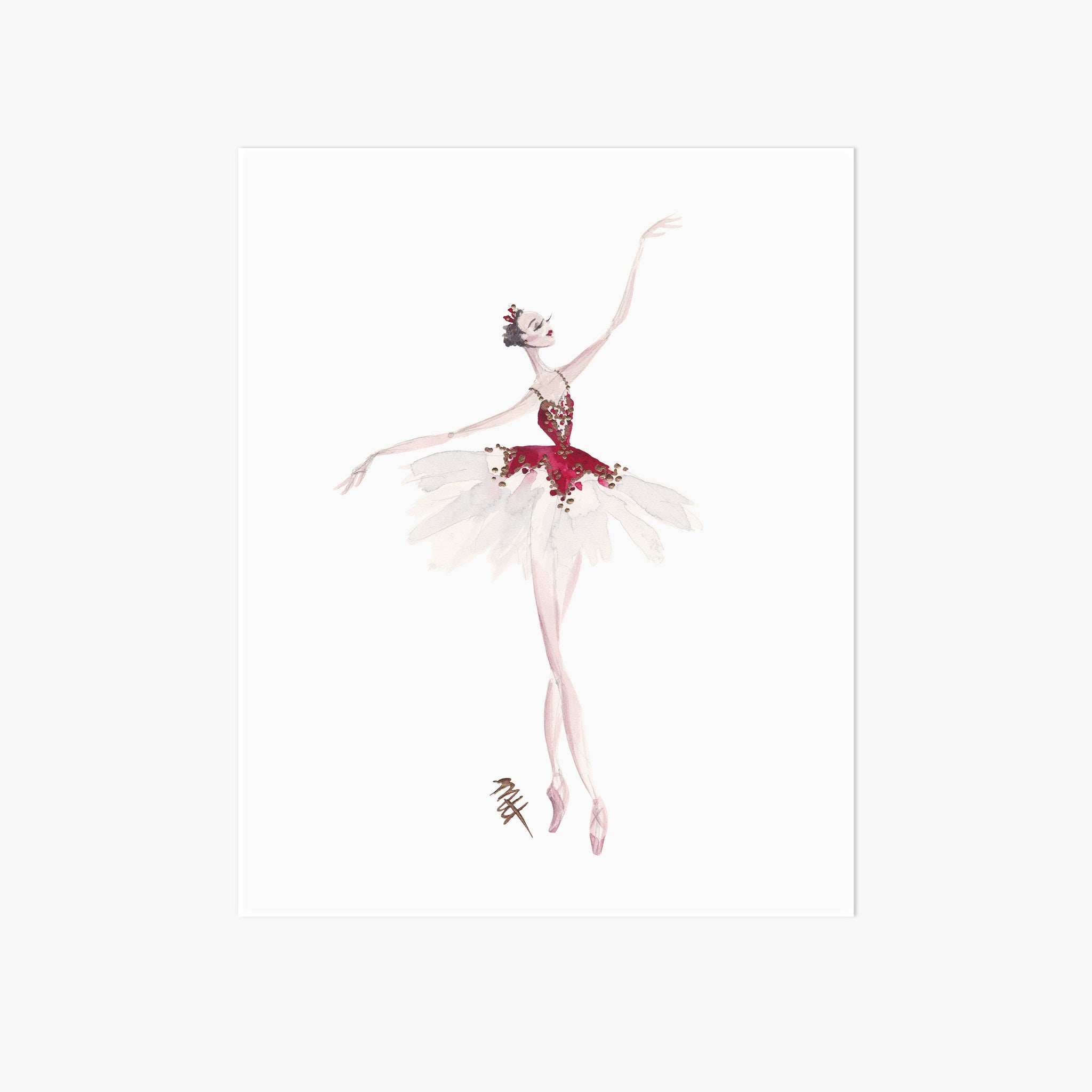 Rouge Art Print | Ballet| Pointebrush Ballet Art and Lifestyle