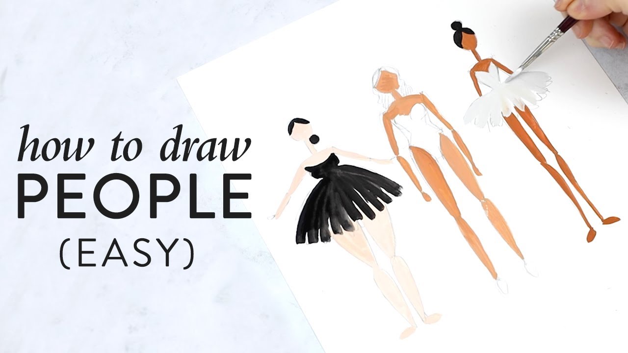 How to draw people (Easy follow-along technique)