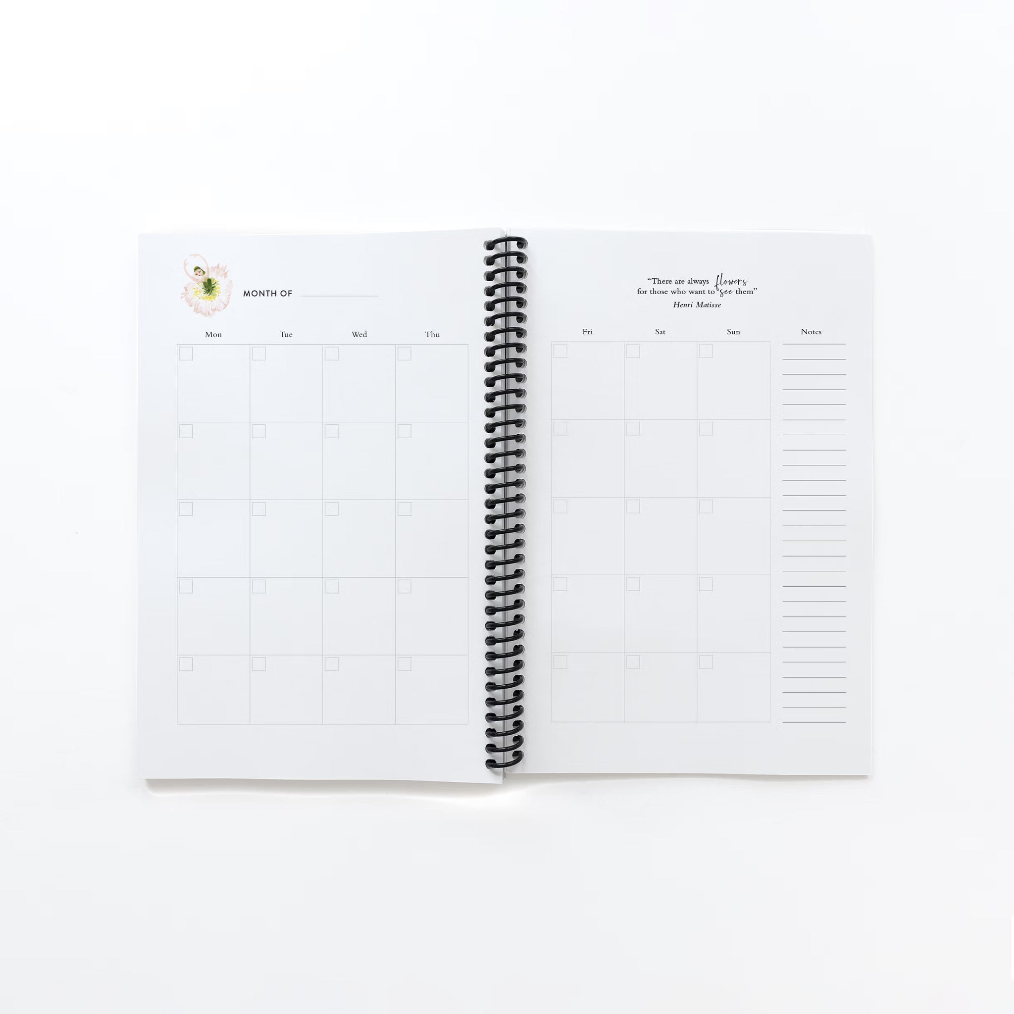 Waltz of the Flowers Undated Weekly Planner