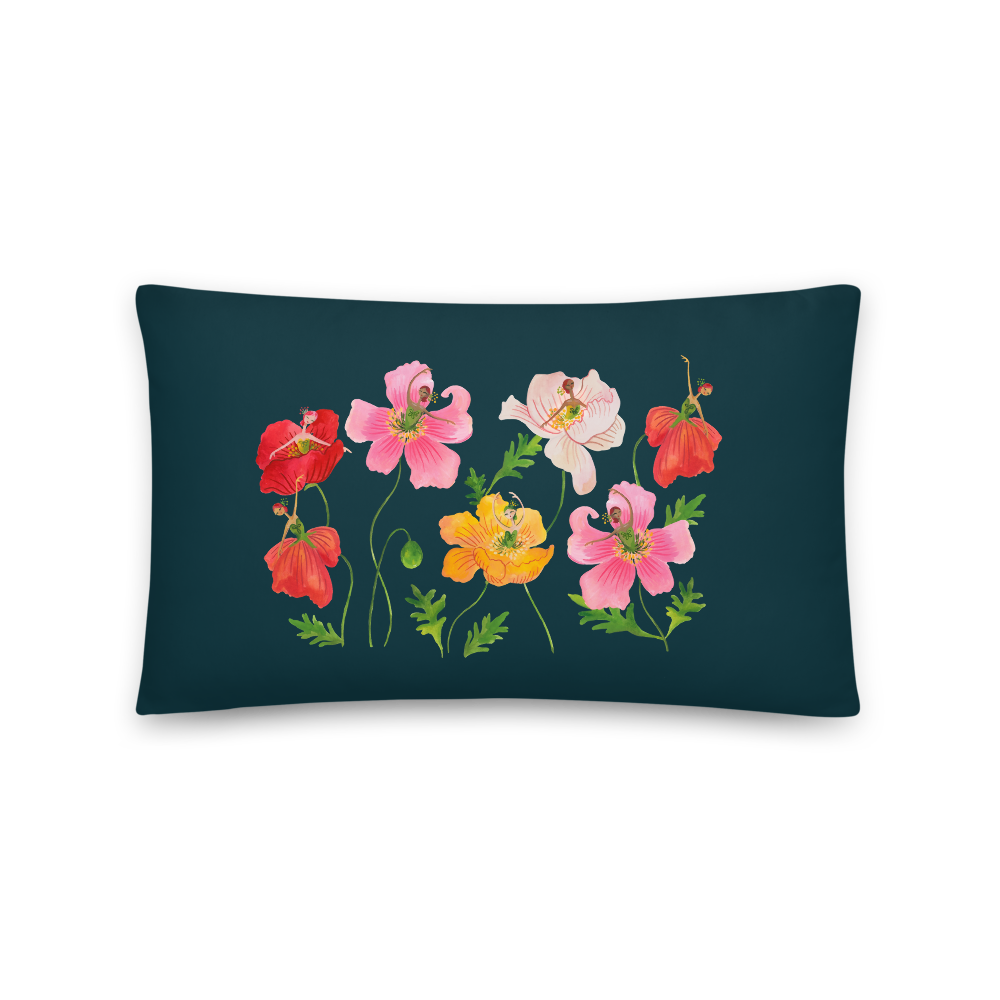 Waltz of the Poppies Pillow