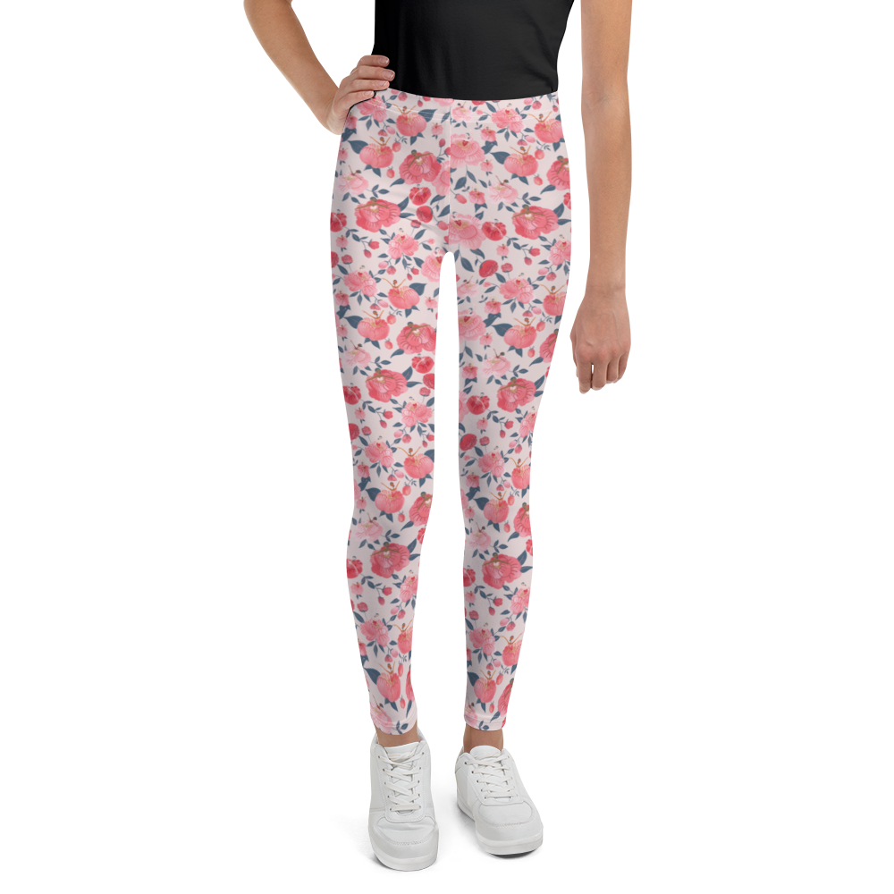 Waltz of the Peonies Youth Leggings