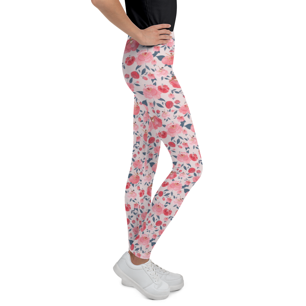 Waltz of the Peonies Youth Leggings