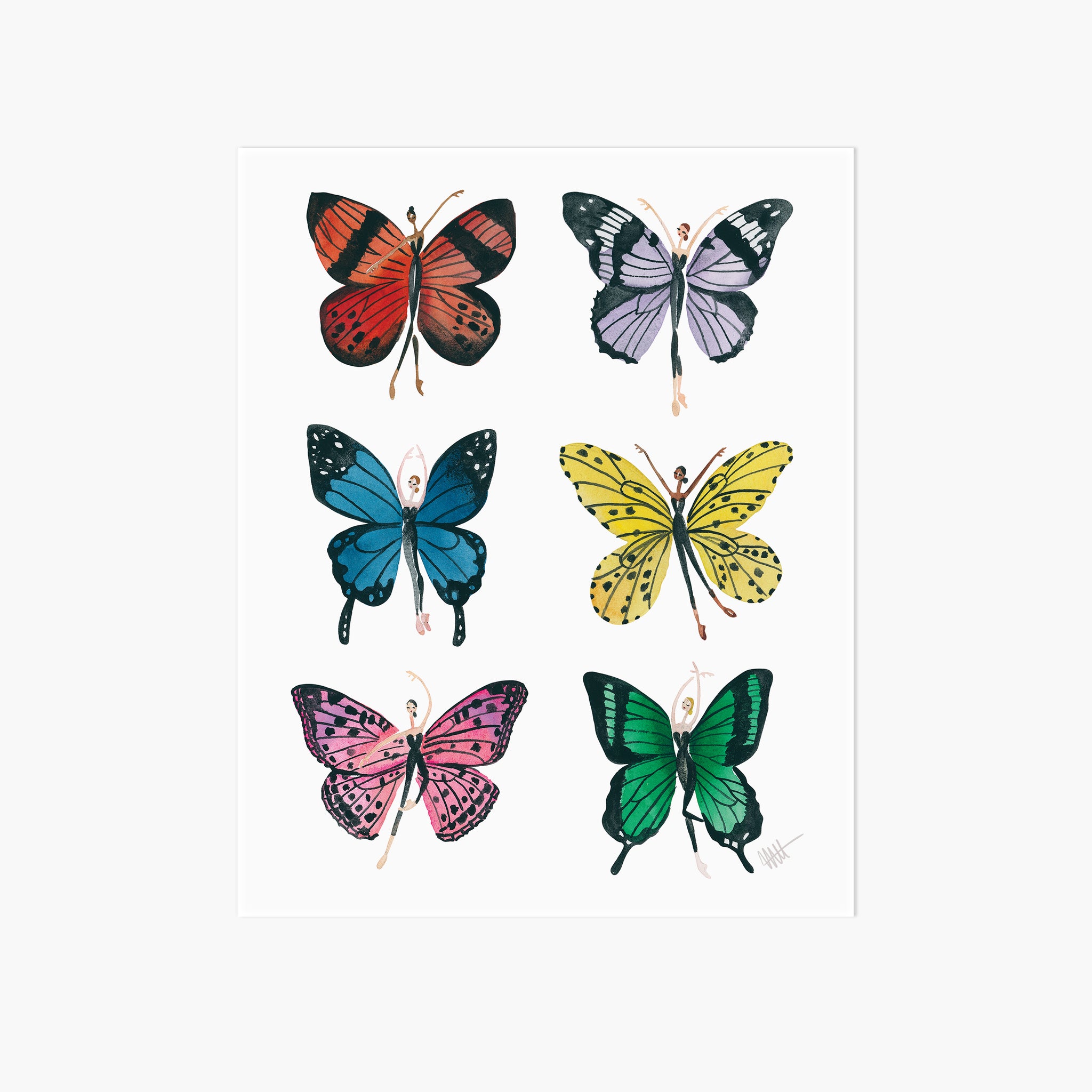Butterfly Ballerinas Art Print