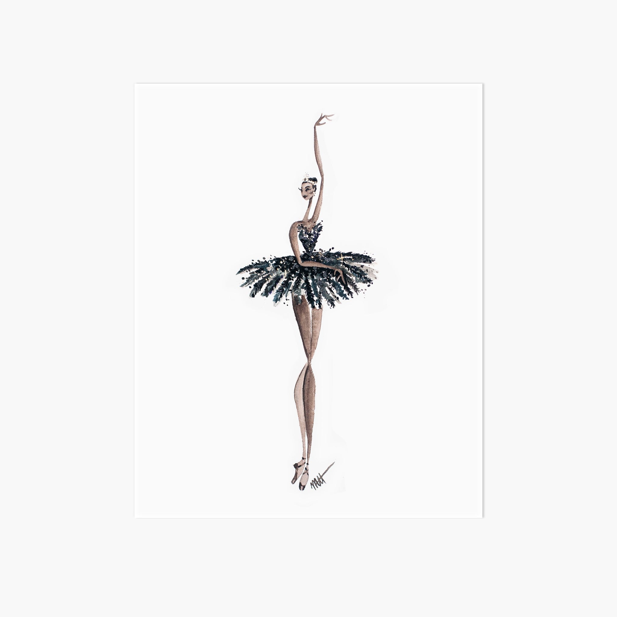 Ebony Art Print | Ballet| Pointebrush Ballet Art and Lifestyle