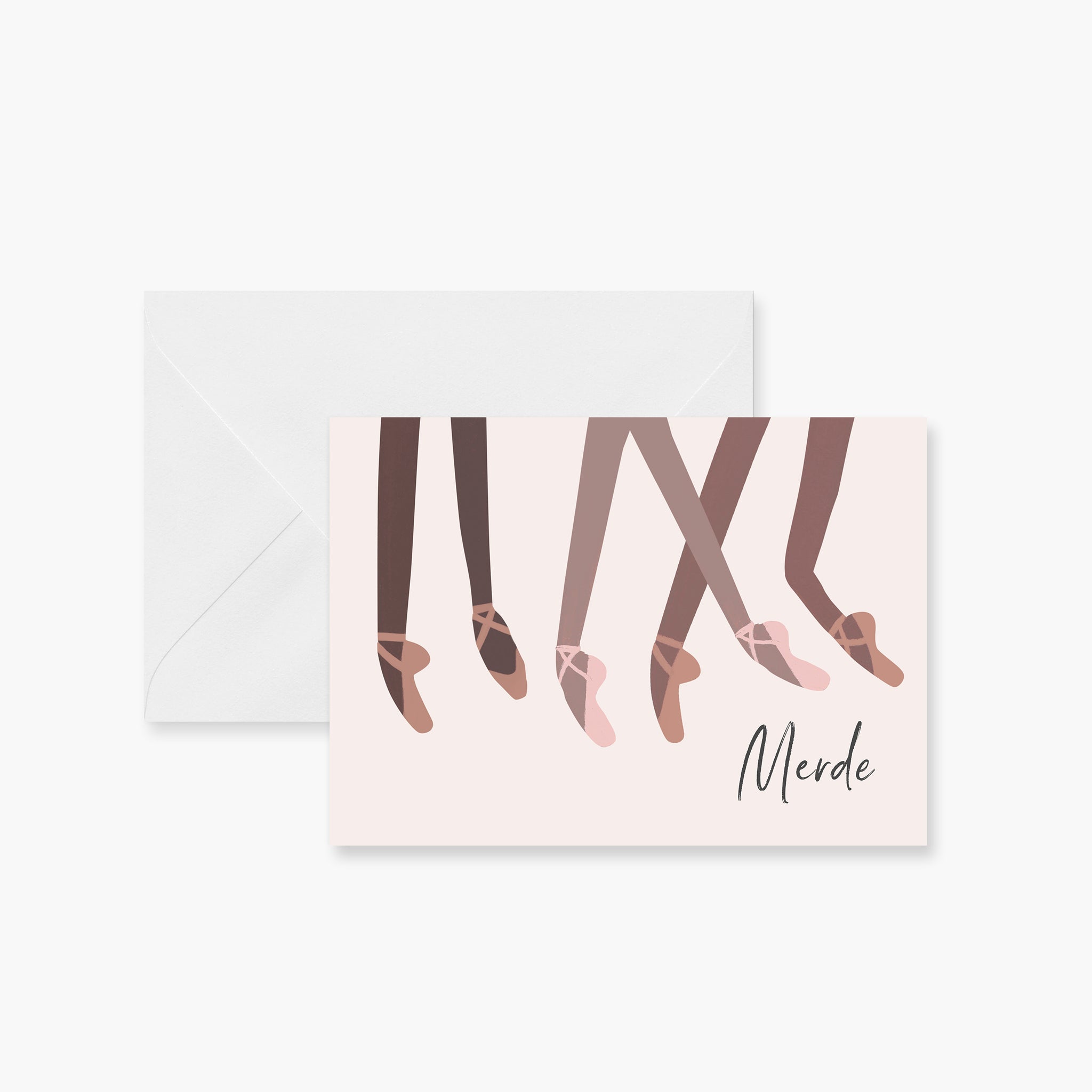 Merde en Pointe Greeting Cards (Chocolate) | | Pointebrush Ballet Art and Lifestyle
