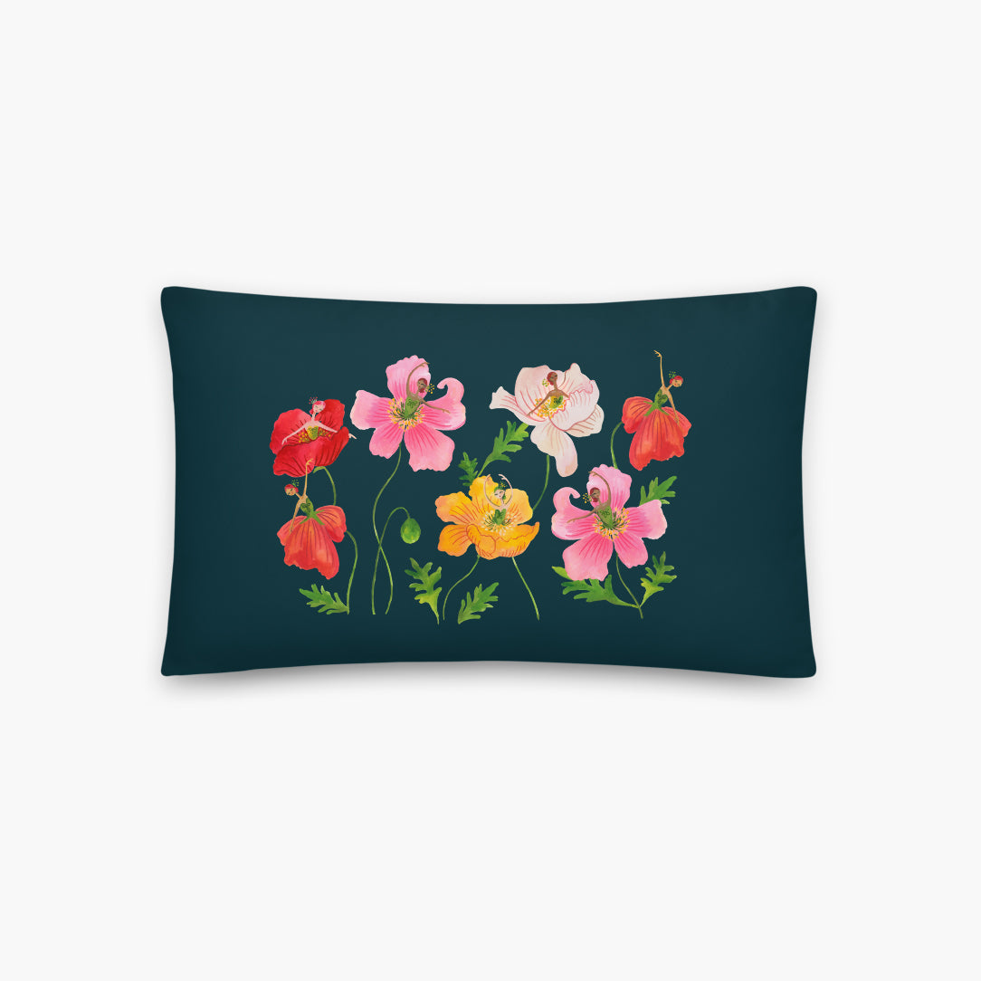 Waltz of the Poppies Pillow