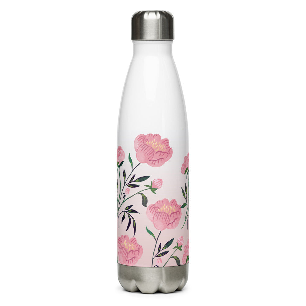 Peony Water Bottle | Floral| Pointebrush Ballet Art and Lifestyle