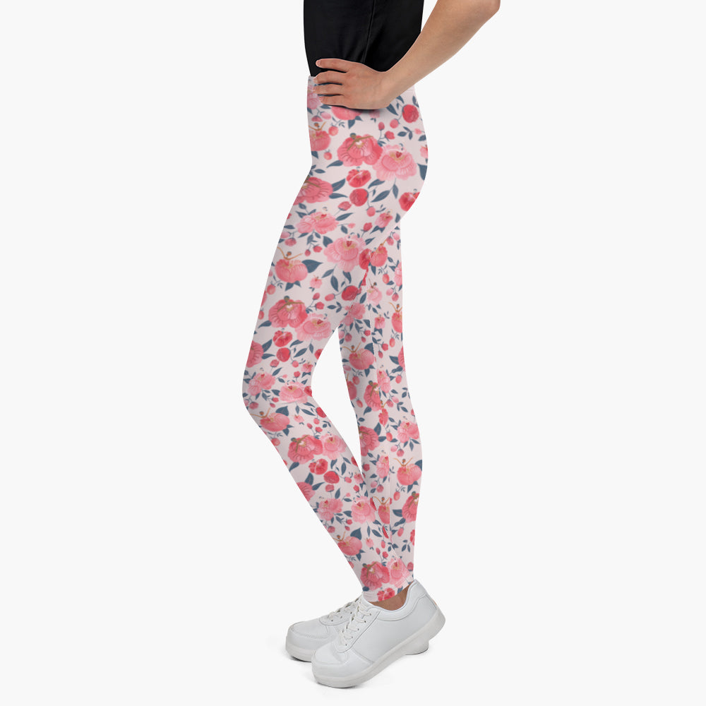 Waltz of the Peonies Youth Leggings